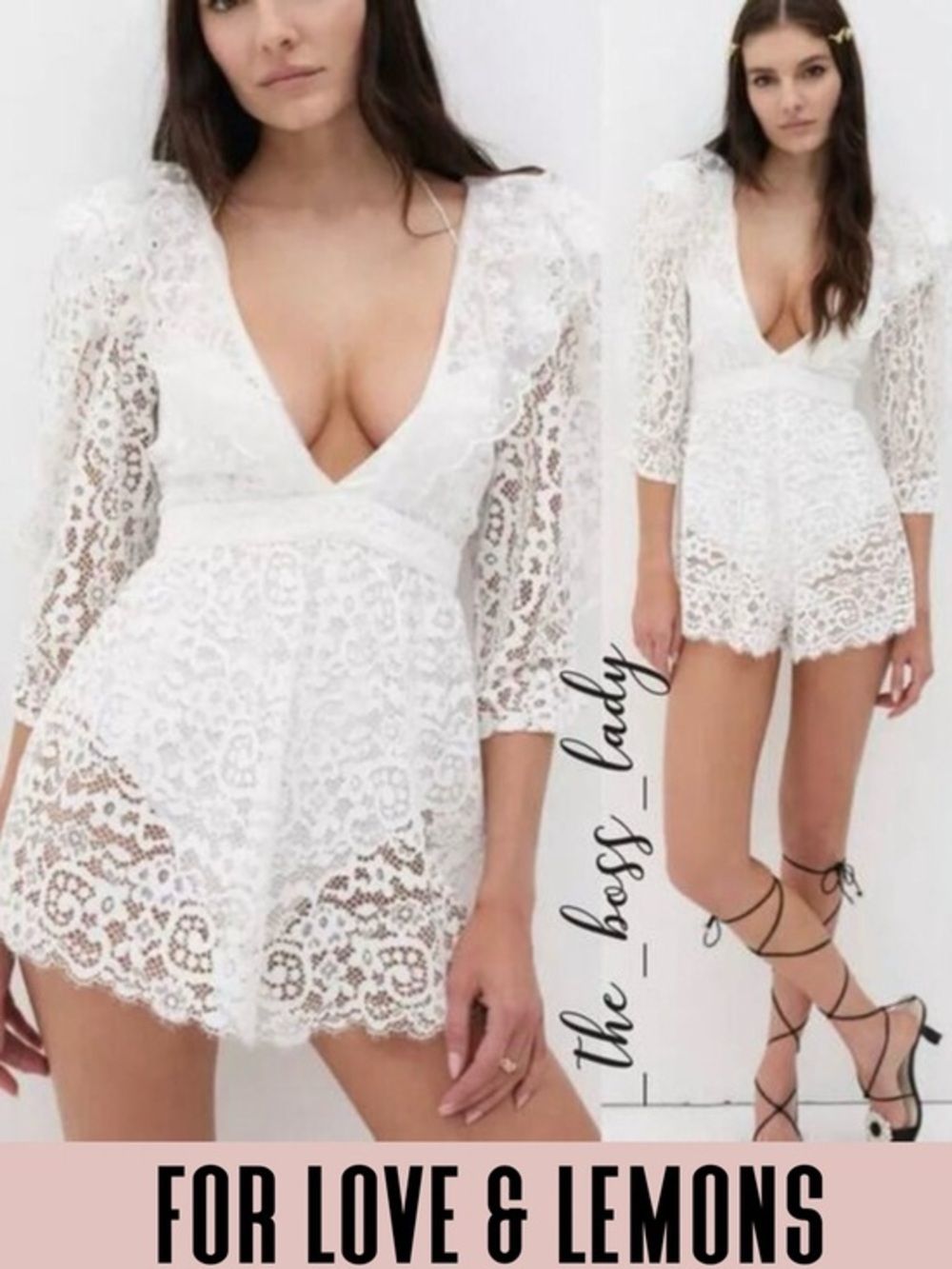 For Love and Lemons romper lace one-piece jumpsuit onesie